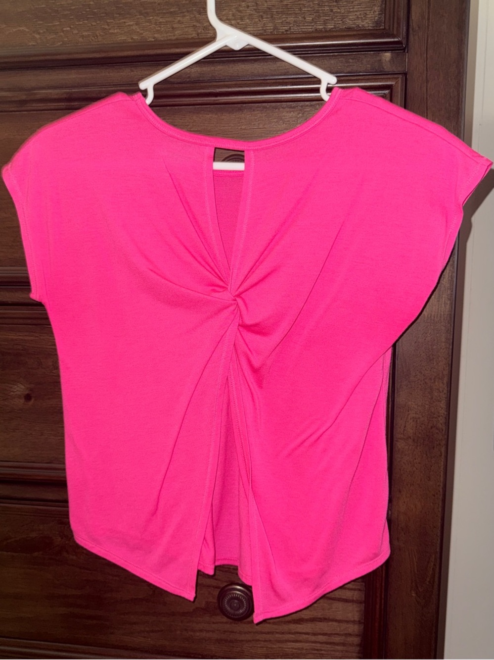 Bright Pink Twist-Back Women's Top
